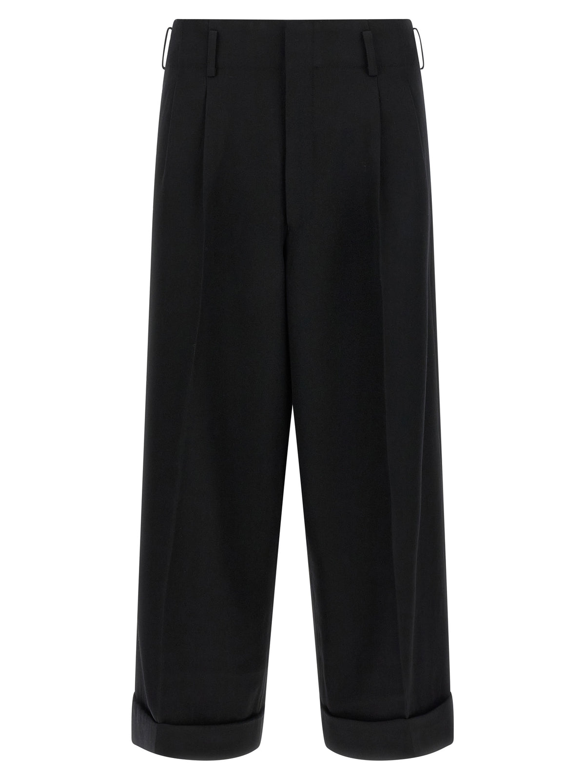 Comme Des Garçons Black Wool Cropped Pants