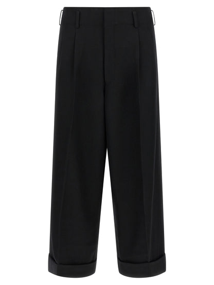 Comme Des Garçons Black Wool Cropped Pants