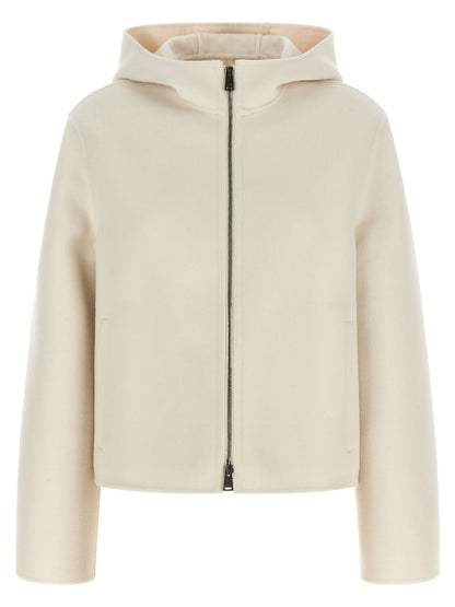 Fendi White Virgin Wool Full-Length Jacket