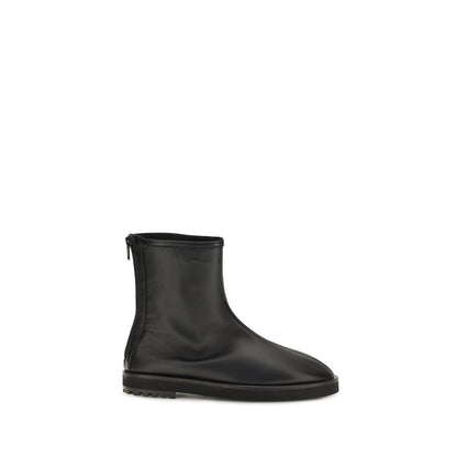 Dear Frances Black Calf Leather Bos Taurus Ankle Boots