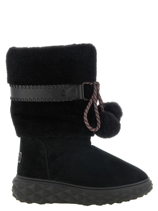 Jimmy Choo Black Lamb Leather Flat Boots