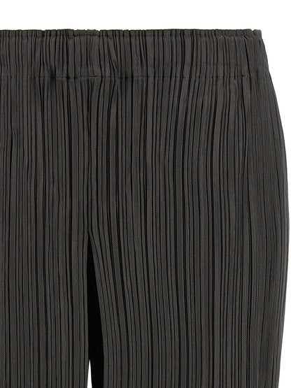PLEATS PLEASE ISSEY MIYAKE Gray Polyester Bermuda Shorts