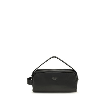 Prada Bos Taurus Calf Leather Small Shoulder Bag - Black Signature