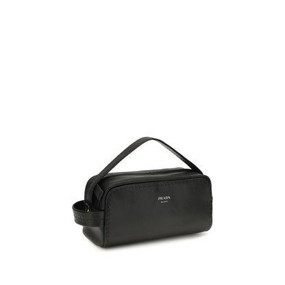 Prada Bos Taurus Calf Leather Small Shoulder Bag - Black Signature