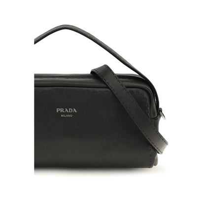 Prada Bos Taurus Calf Leather Small Shoulder Bag - Black Signature