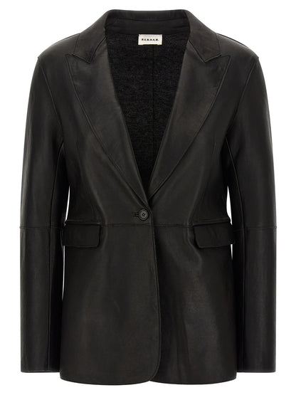 P.A.R.O.S.H. Black Lamb Leather Blazer