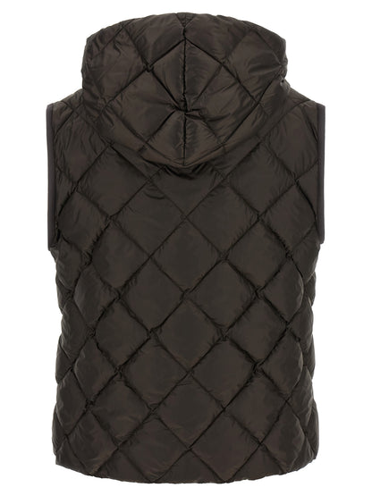 Max Mara Brown Polyester Sleeveless Jacket