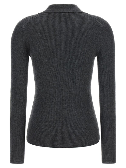 Max Mara Gray Cashmere Polo Shirt