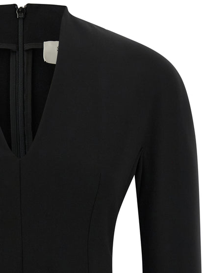 Sportmax Black Viscose Short Dress