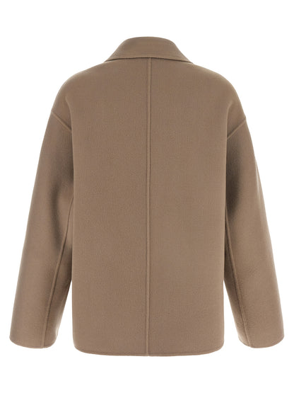 'S Max Mara Beige Wool Full-Length Jacket