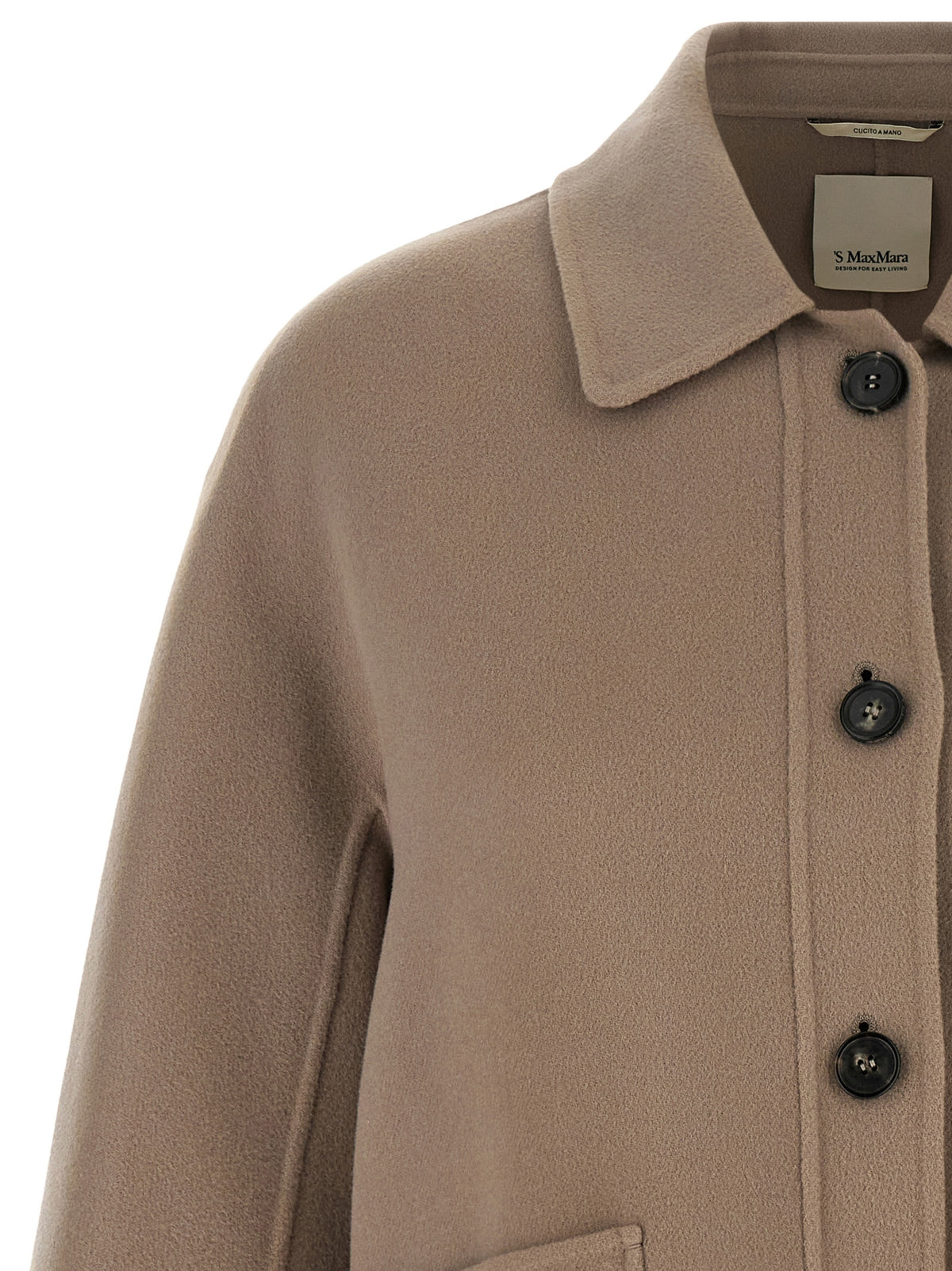 'S Max Mara Beige Wool Full-Length Jacket
