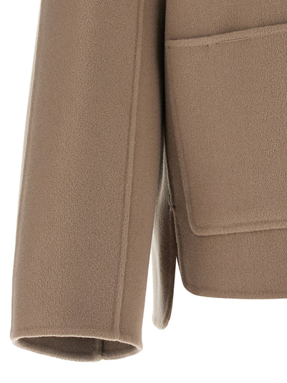 'S Max Mara Beige Wool Full-Length Jacket