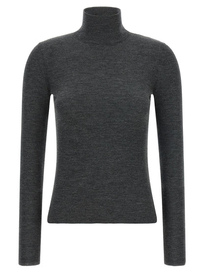 Max Mara Gray Virgin Wool Cardigan