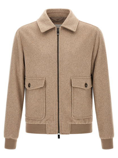 Pal Zileri Beige Wool Full-Length Jacket