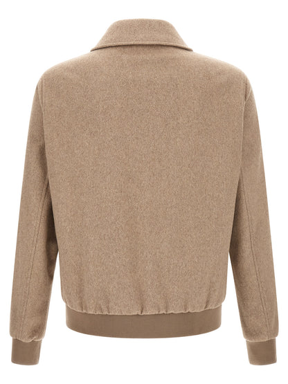 Pal Zileri Beige Wool Full-Length Jacket