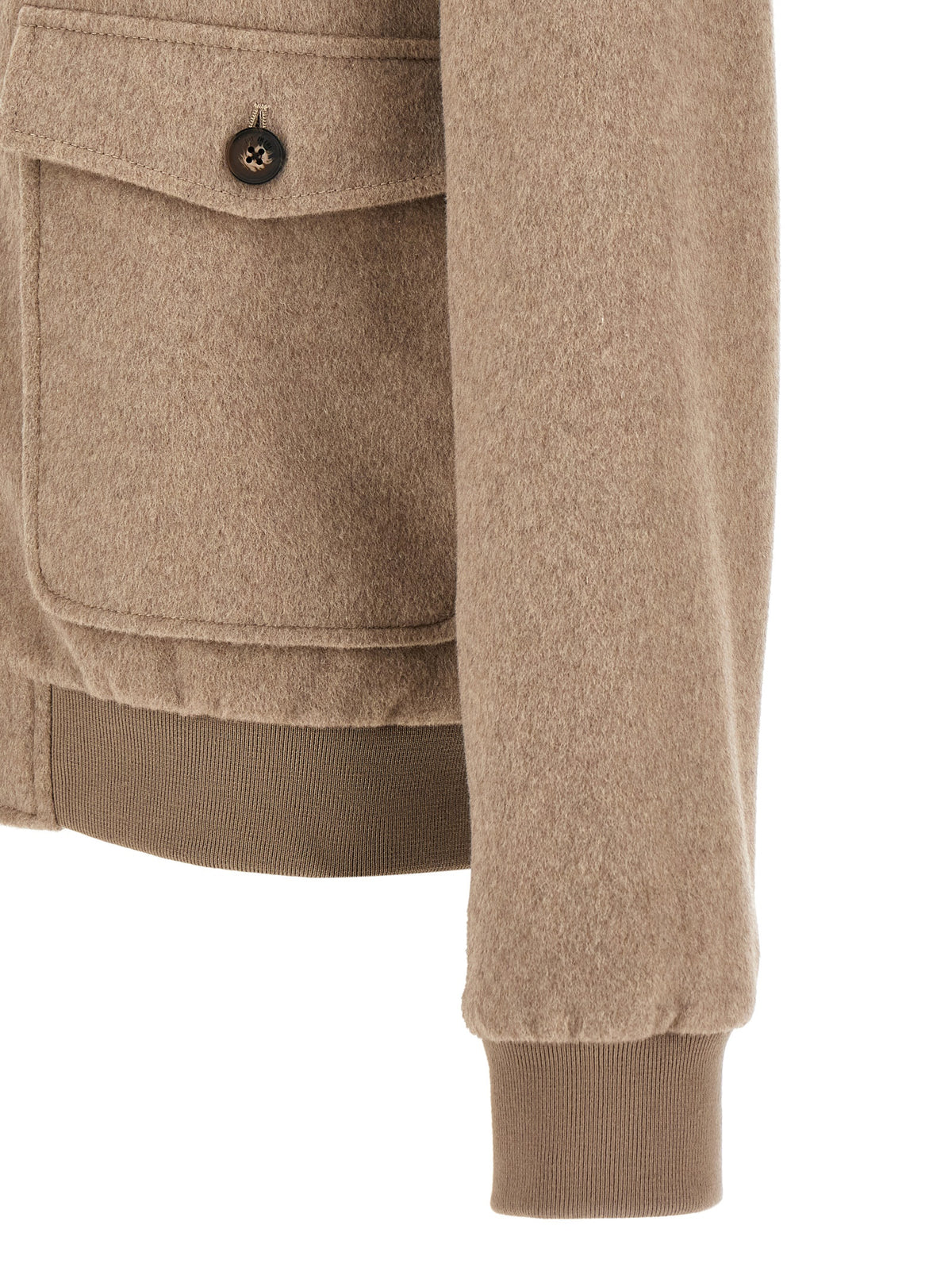 Pal Zileri Beige Wool Full-Length Jacket