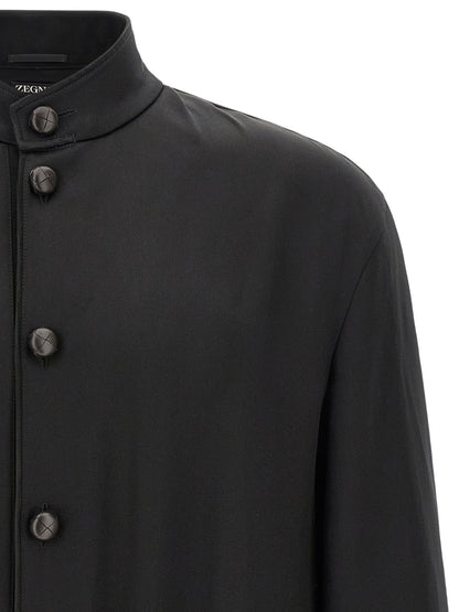 ZEGNA Black Satin Sweatshirt