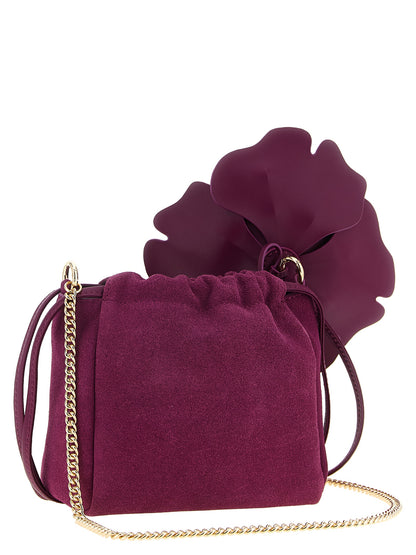 PINKO Purple Lambskin Clutch Bag