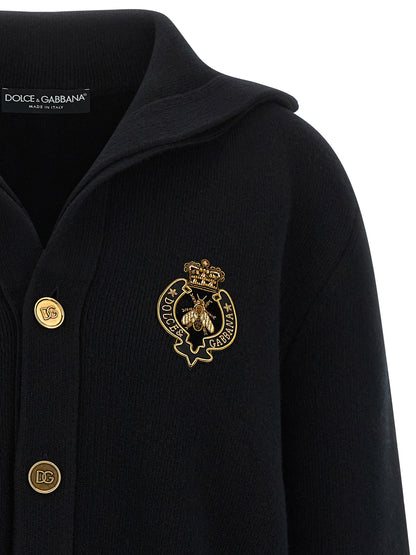 Dolce & Gabbana Black Virgin Wool Cardigan