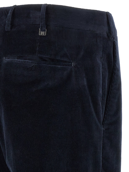 PT Torino Blue Cotton Casual Pants