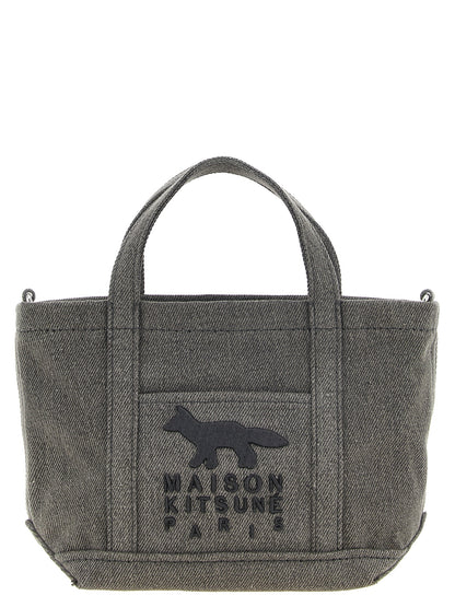 Maison Kitsuné Gray Cotton Tote Bag