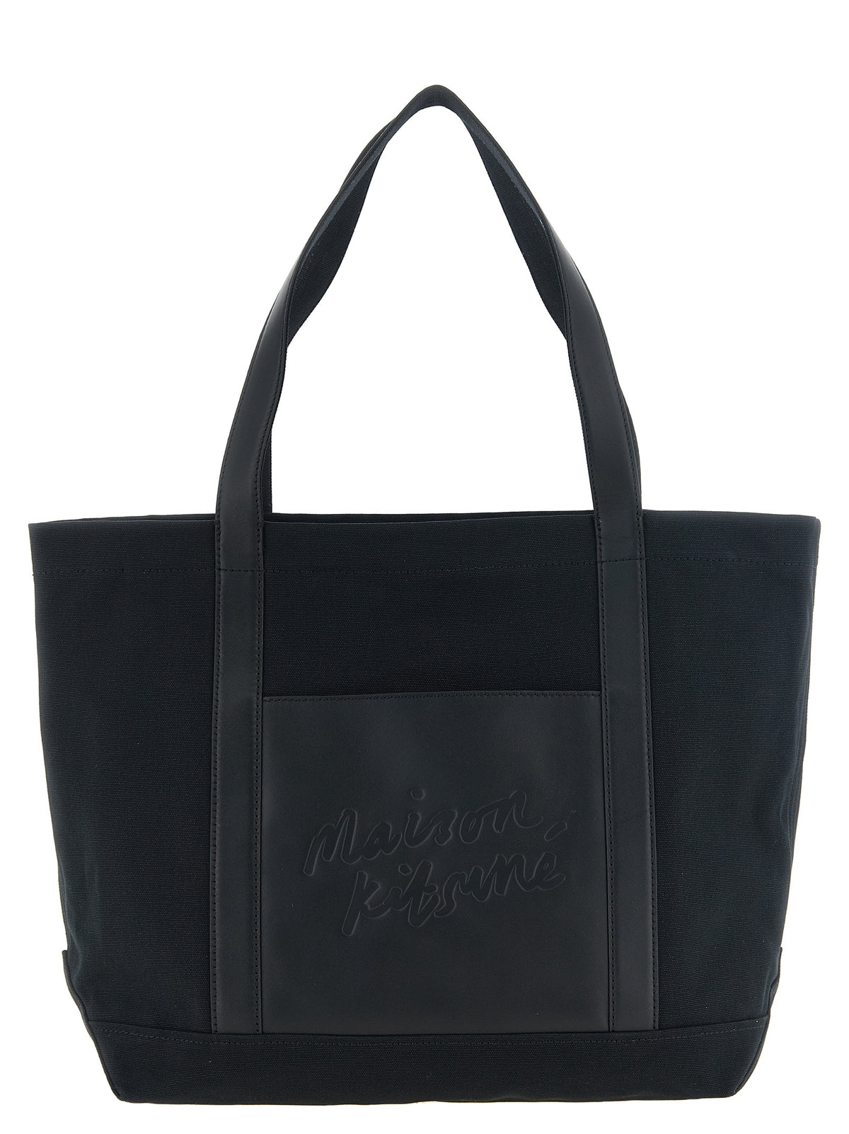 Maison Kitsuné Black Cotton Tote Bag