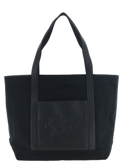 Maison Kitsuné Black Cotton Tote Bag