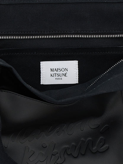 Maison Kitsuné Black Cotton Tote Bag