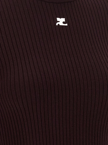Courrèges Bordeaux Viscose Cardigan