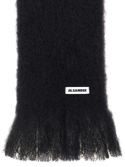 Jil Sander Black Wool Scarf