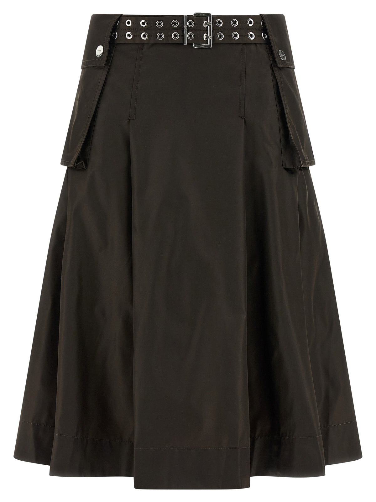 Ganni Brown Polyamide Midi Skirt
