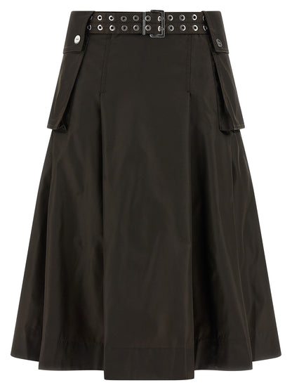 Ganni Brown Polyamide Midi Skirt