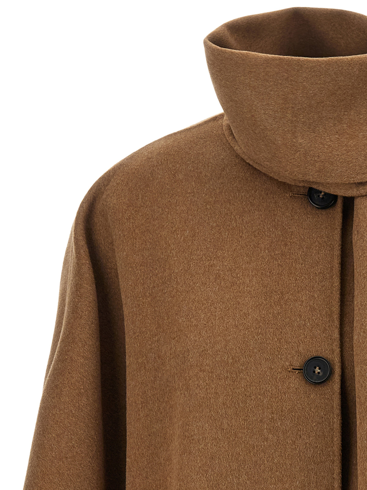 'S Max Mara Brown Wool Full-Length Jacket