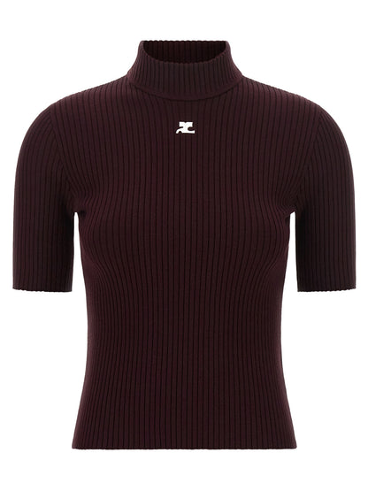Courrèges Bordeaux Viscose Sweatshirt