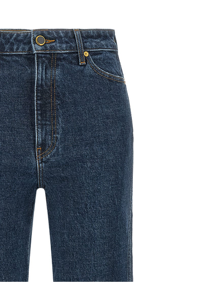 Khaite Blue Cotton Straight-Leg Jeans