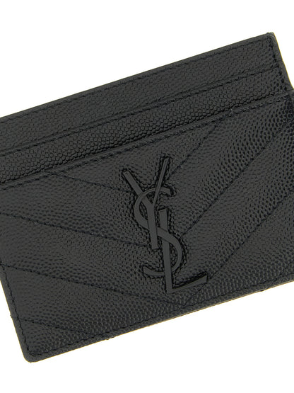 Saint Laurent Black Leather Cardholder