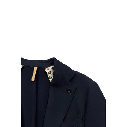 Roberto Pepe Luxury Blue Polyester Men Jacket