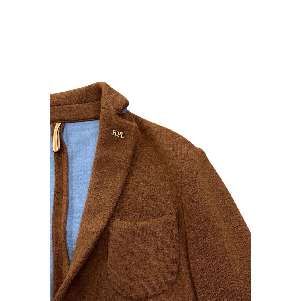 Roberto Pepe Luxury Brown Viscose Men Jacket