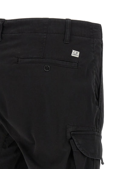 C.P. Company Black Cotton Cargo Pants