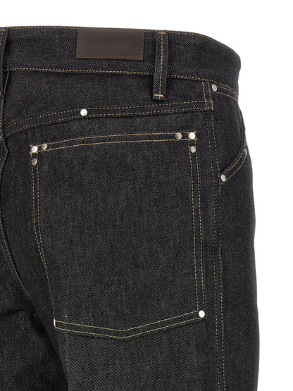 Lemaire Black Cotton Jeans Denim