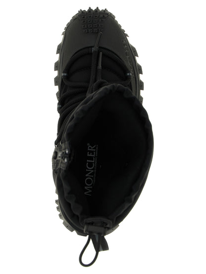 Moncler Black Polyamide Lace-Up Boots