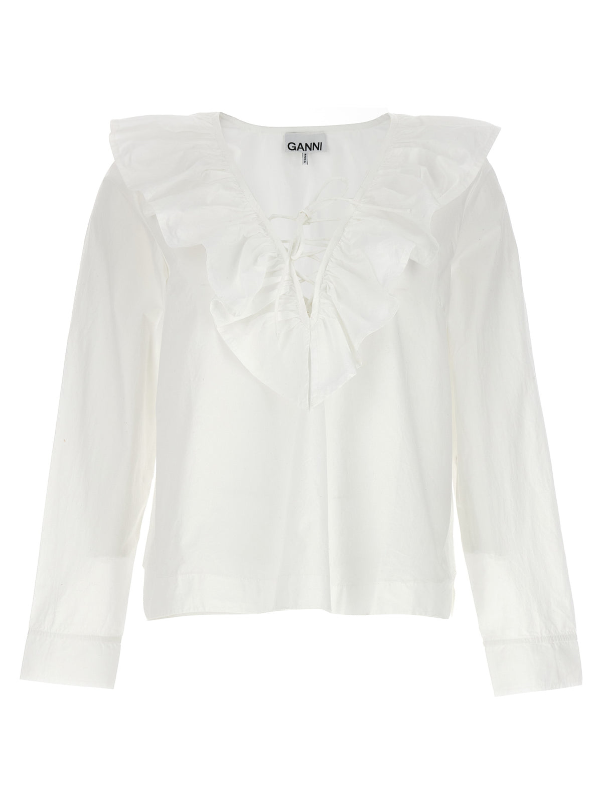 Ganni White Cotton Blouse