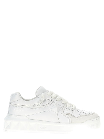 Valentino Garavani White Lamb Leather Low Top Sneakers