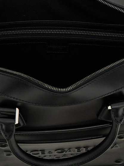 Dolce & Gabbana Black Lamb Leather Tote Bag
