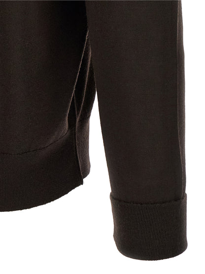 JOHN SMEDLEY Brown Merino Wool Polo Shirt