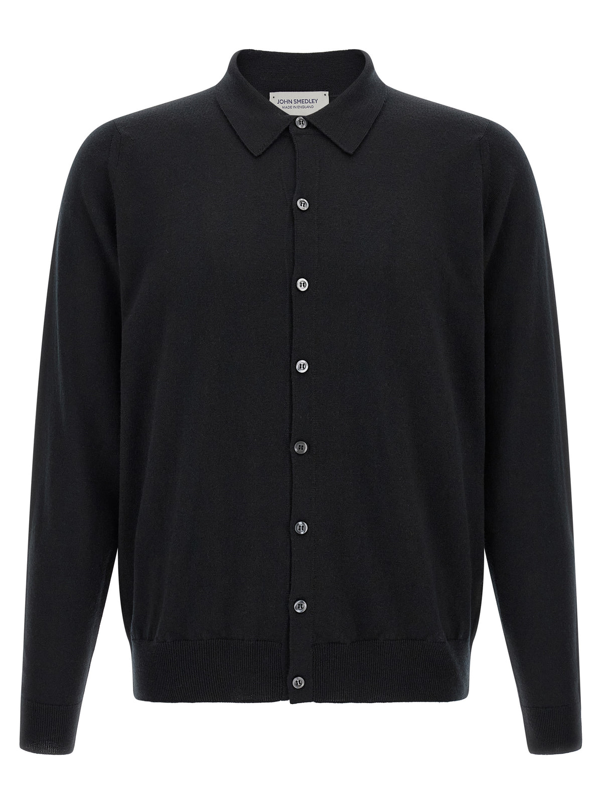 JOHN SMEDLEY Black Merino Wool Blouse