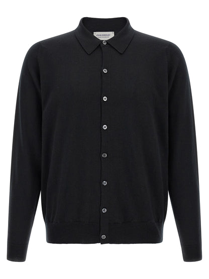 JOHN SMEDLEY Black Merino Wool Blouse
