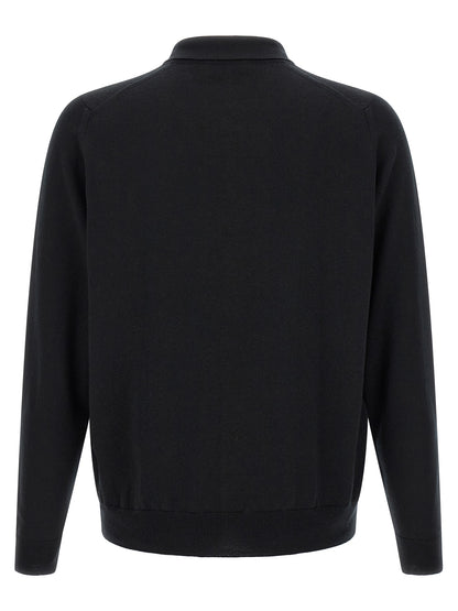 JOHN SMEDLEY Black Merino Wool Blouse