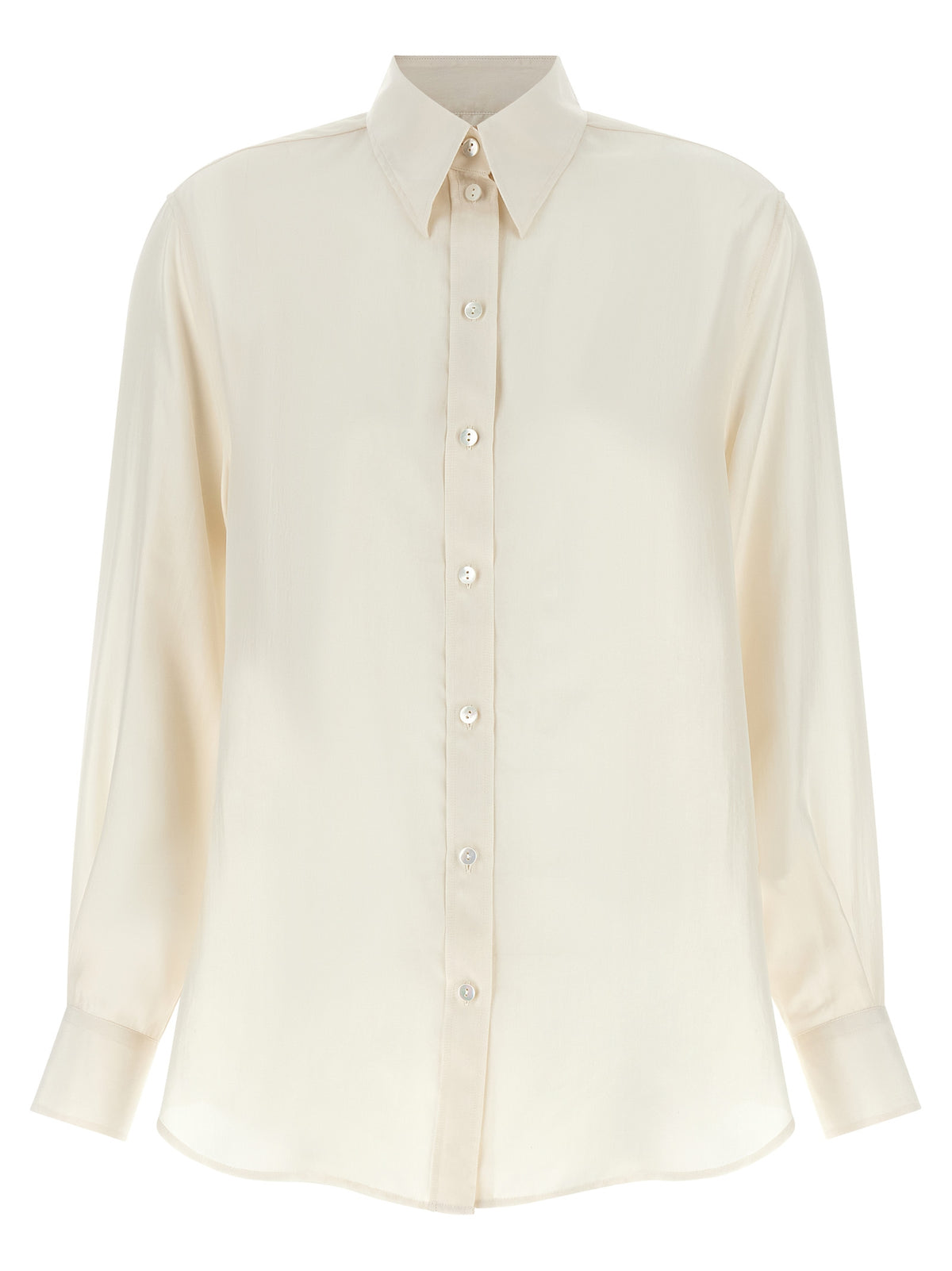 XACUS White Silk Blouse