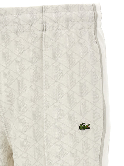Lacoste White Polyester Joggers (Workout Pants)